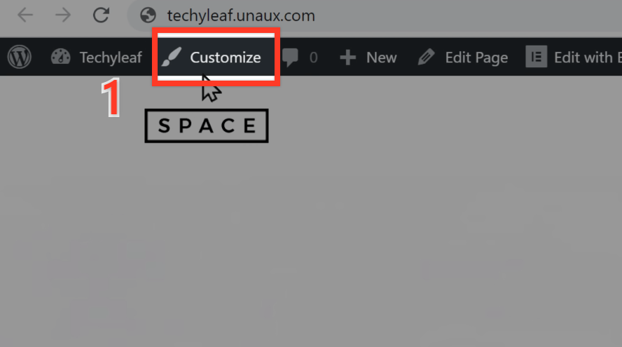 Customize at header section