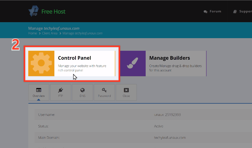 Control panel