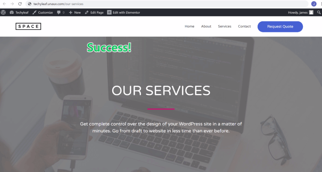 our service page