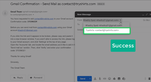 successfully added business email address to gmail