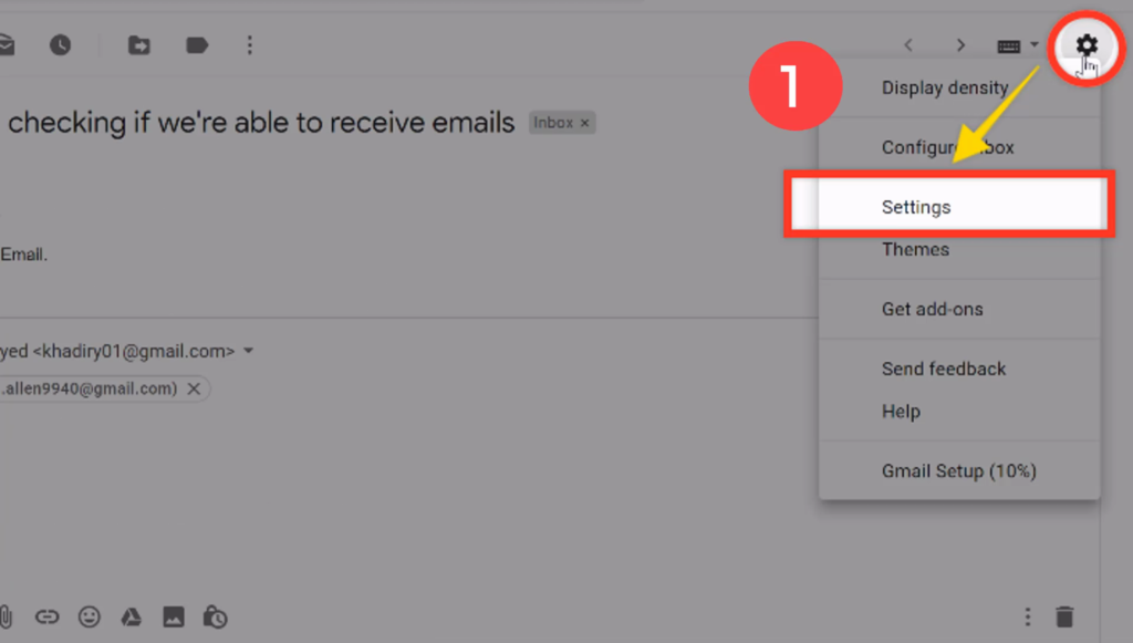 go to gmail settings