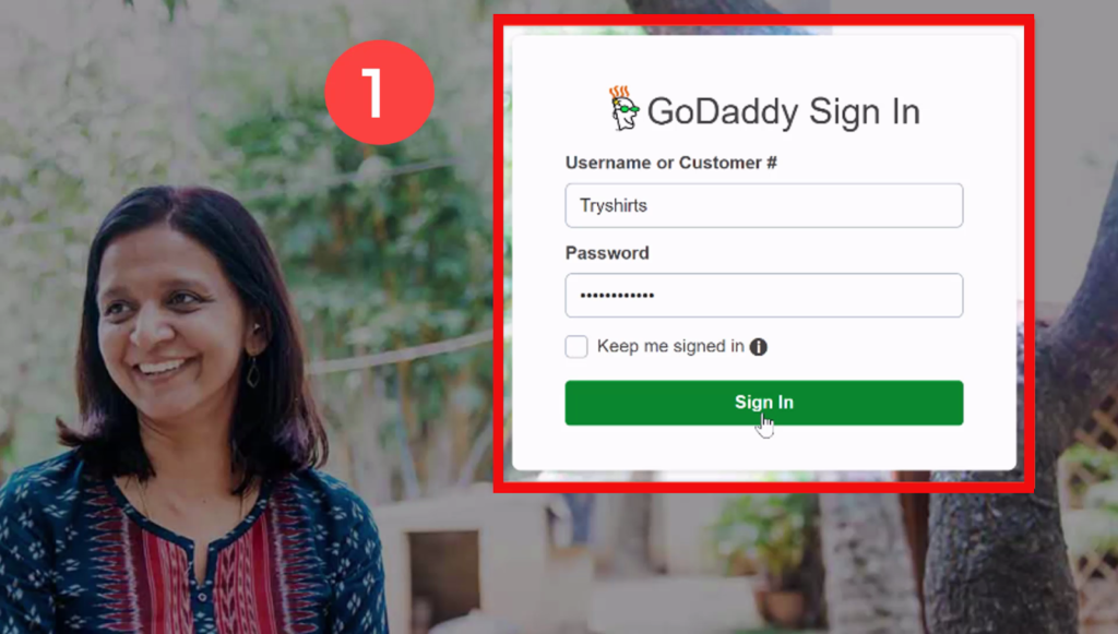 login to godaddy