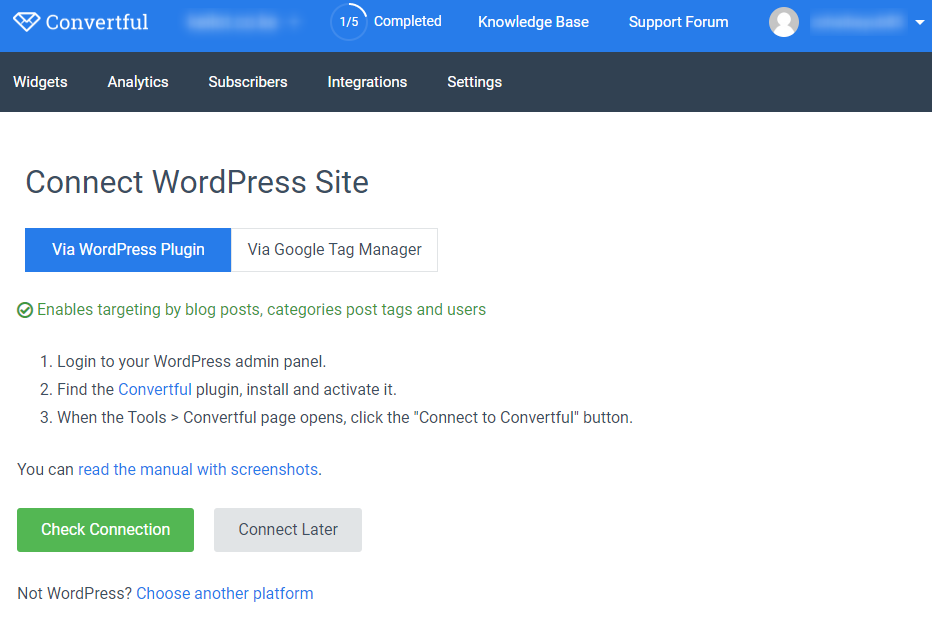 Connect your WordPress website