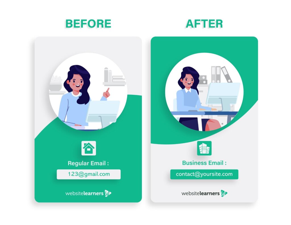 Before and after having a Business Email