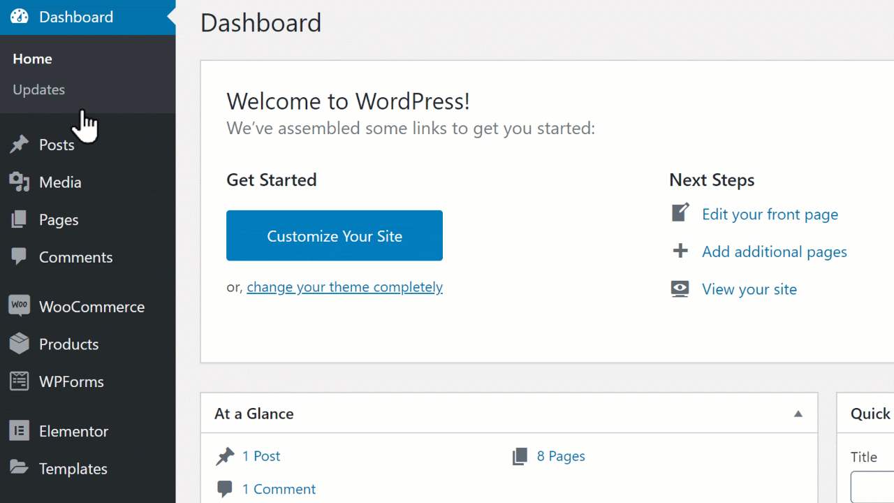 open woocommerce settings in wordpress