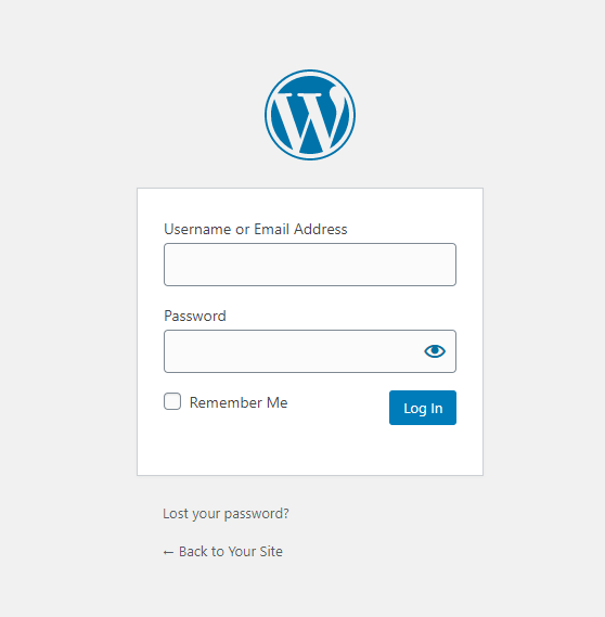 go to wordpress login page