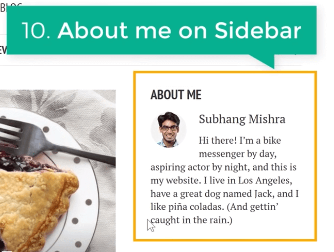 adding about me section to wordpress sidebar