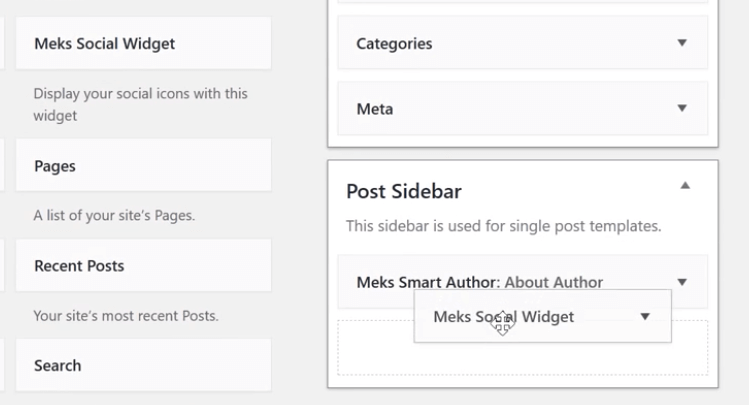 add meks social widget to post sidebar