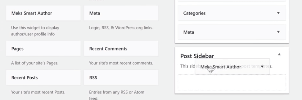 adding meks smart author widget to sidebar