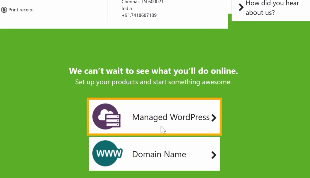 setting up managed wordpress account