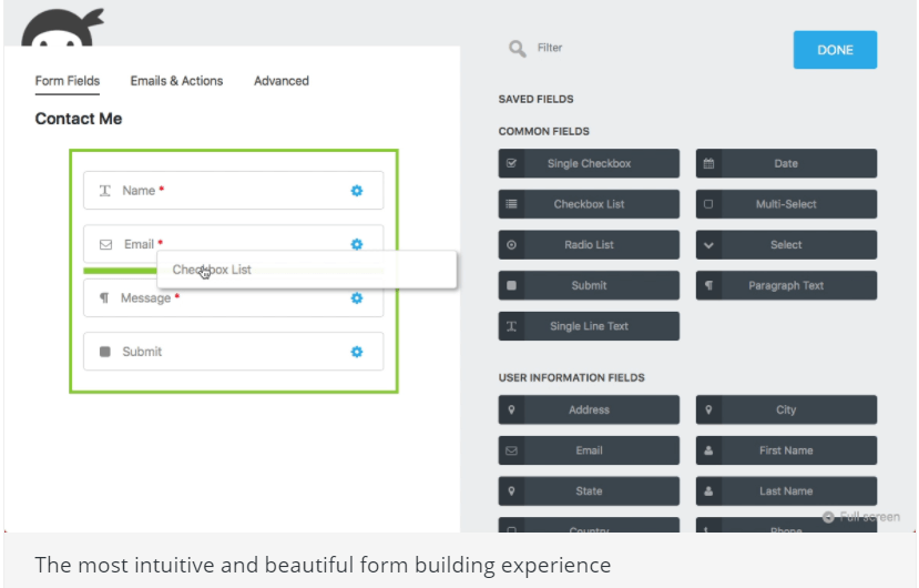 ninja forms plugin for wordpress