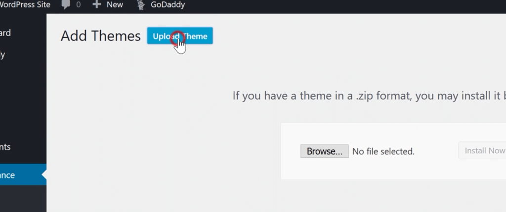 Upload Theme