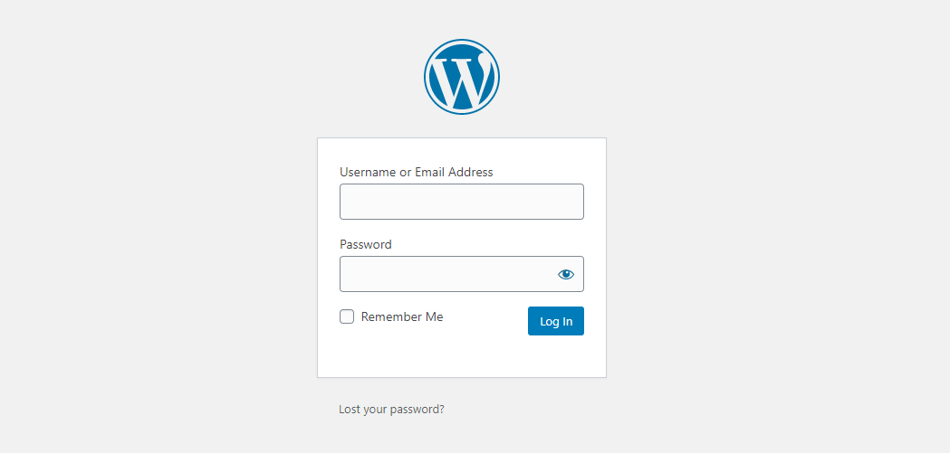 WordPress login page