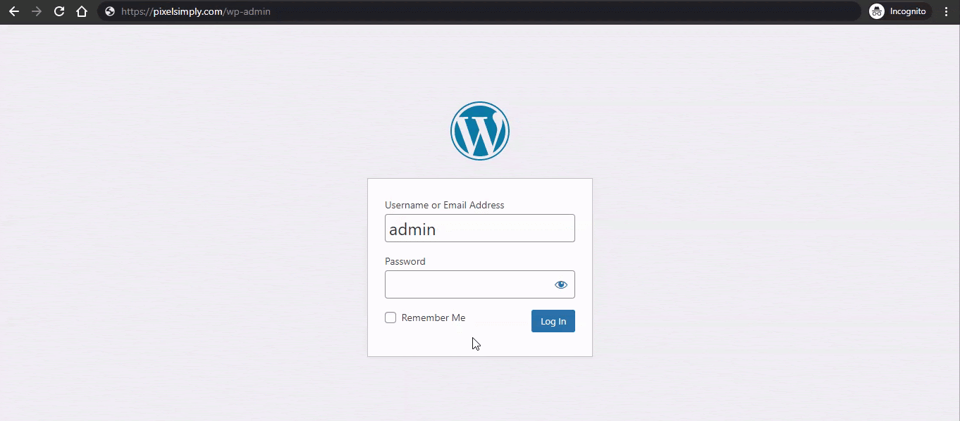 Login to your WordPress website