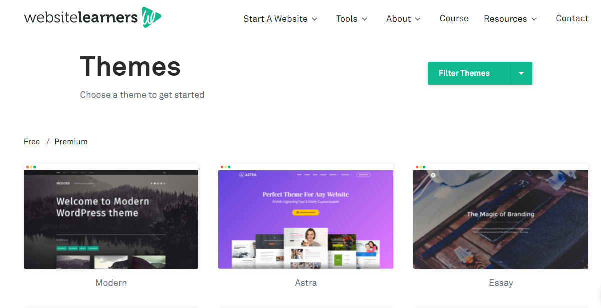 Website Learners Themes