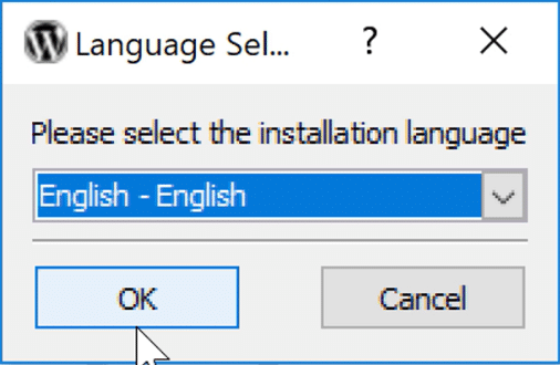 Select the installation language
