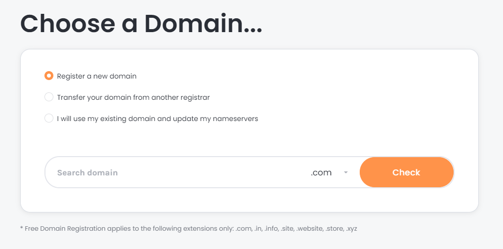 WSK Choose a Domain