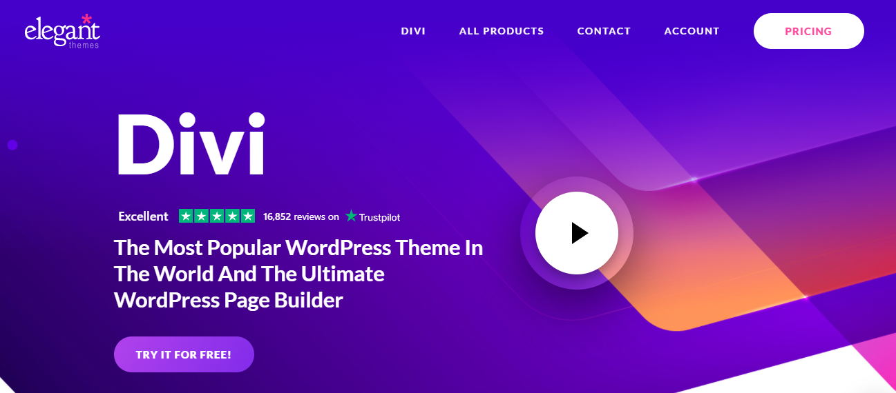 Divi Theme homepage