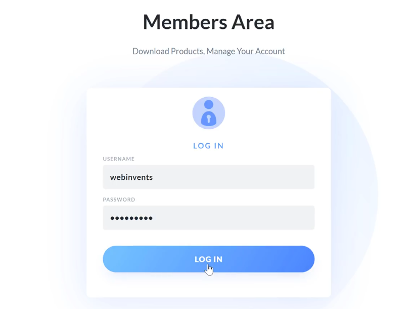 Login to members area