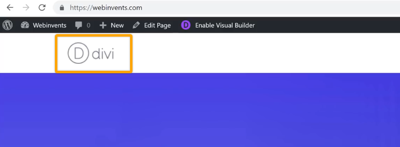 Default divi logo is still visible