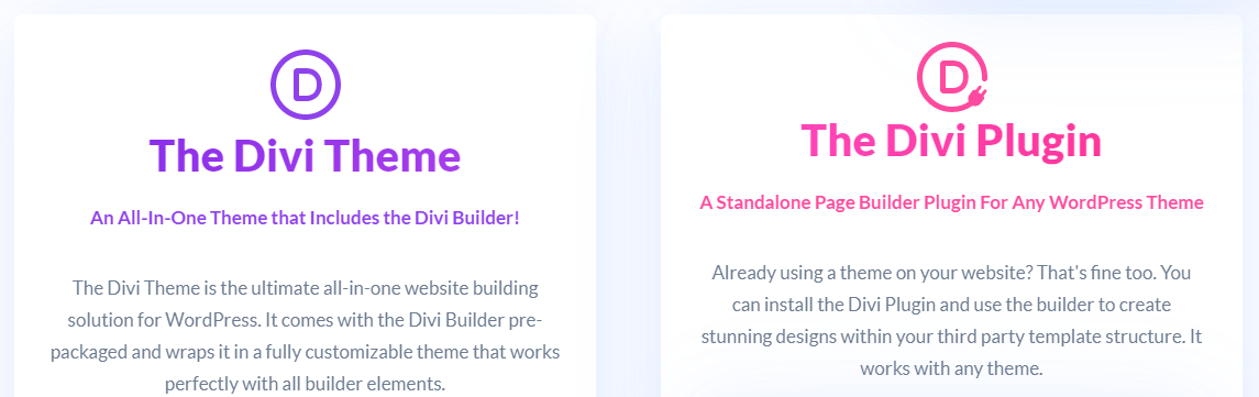 Divi Theme vs Divi Plugin