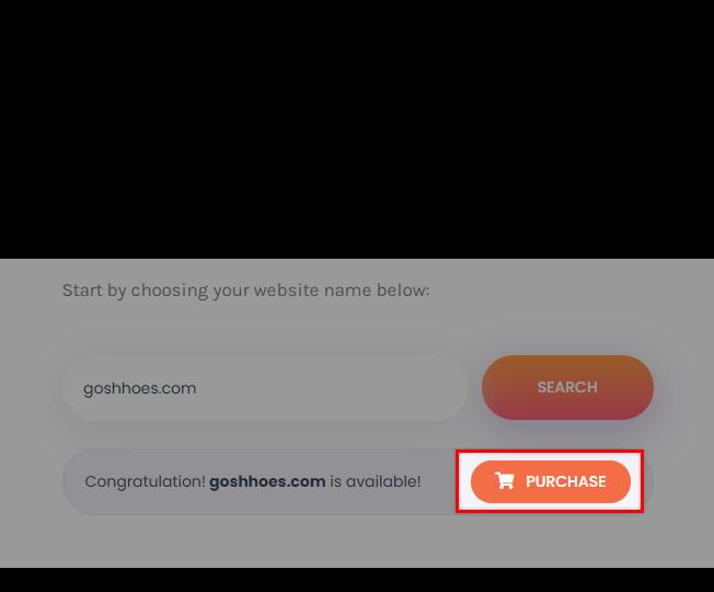 if the domain name is available, click Purchase
