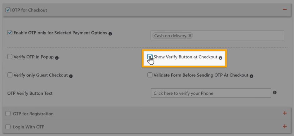 Show verify button at checkout