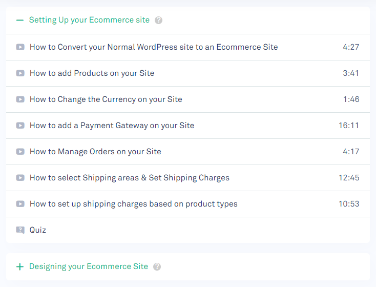 Content with eCommerce lectures