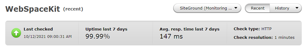 WebSpaceKit Uptime Test